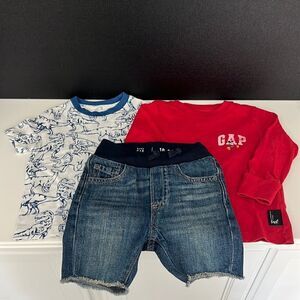 Toddler Gap Bundle 2 Tops 1 Denim Shorts
